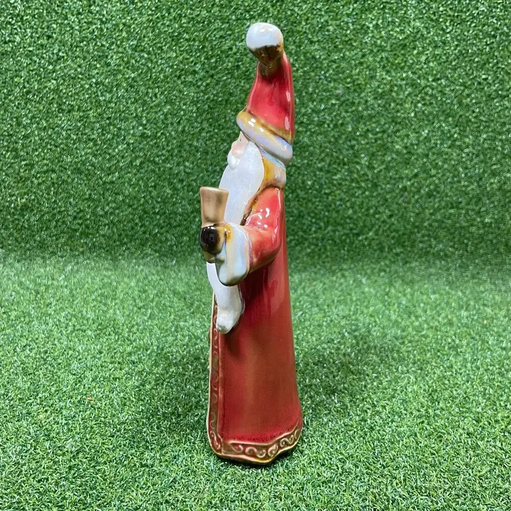 Old World Style Glazed Ceramic Santa Claus Figurine 8